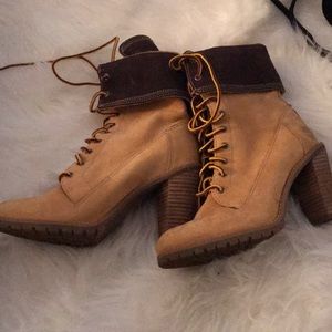 Heeled timberland boots